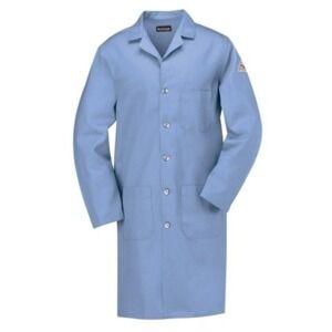 Bulwark Protective Blue FR Flame Resistant Lab Coat Jacket Size Small Regular